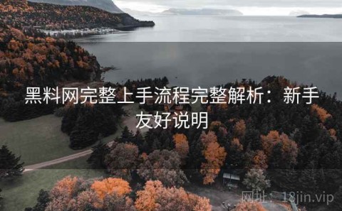 黑料网完整上手流程完整解析：新手友好说明