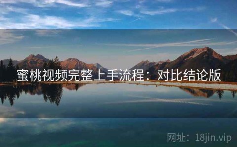 蜜桃视频完整上手流程：对比结论版