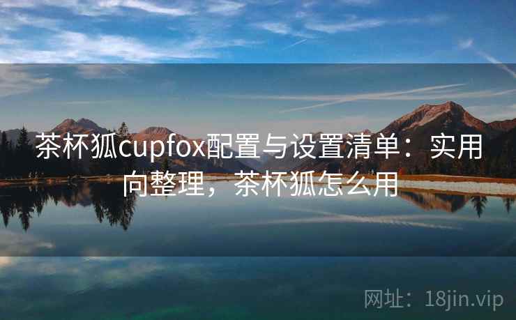 茶杯狐cupfox配置与设置清单：实用向整理，茶杯狐怎么用